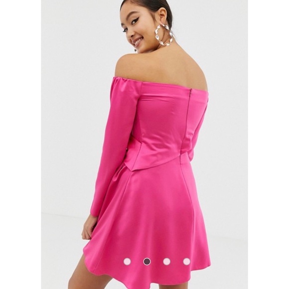 Pink Silky Long sleeve Mini  Dress - Picture 2 of 3